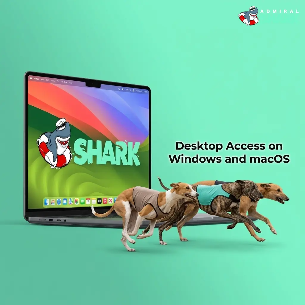 Admiral Shark casino website accessed via modern browser on Windows and macOS desktop without dedicated PC client required