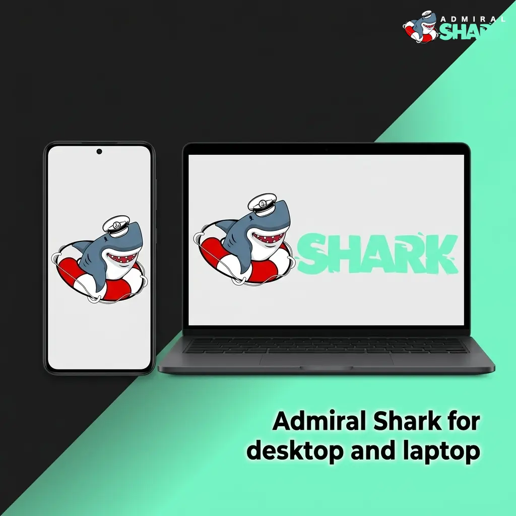 Admiral Shark casino website optimised for desktop and laptop browsers on Windows and macOS