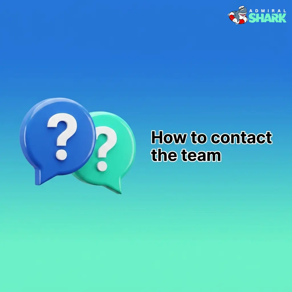 Admiral Shark customer support contact options including live chat, email, and safer gambling help available 24/7