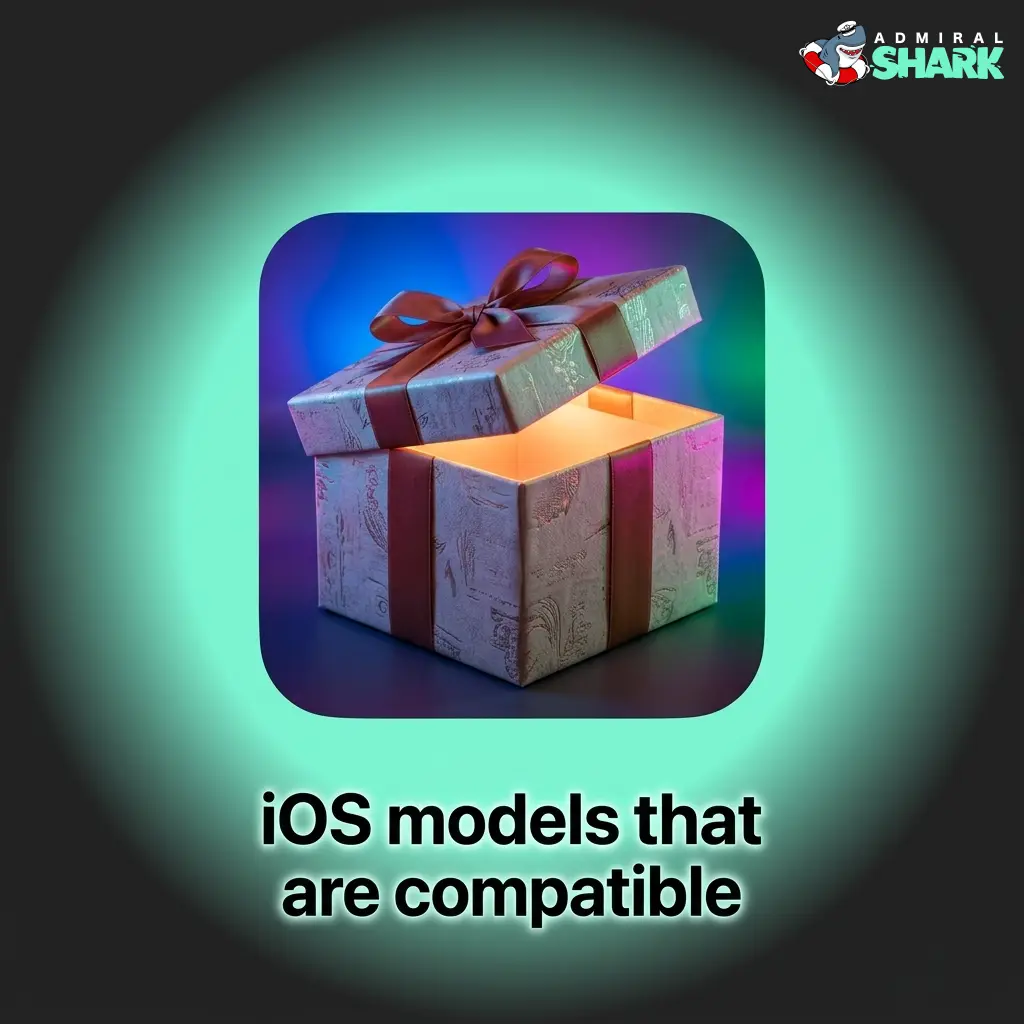 Admiral Shark app compatible iOS models list including iPhone X through 15 series and iPadOS 12+ iPad devices