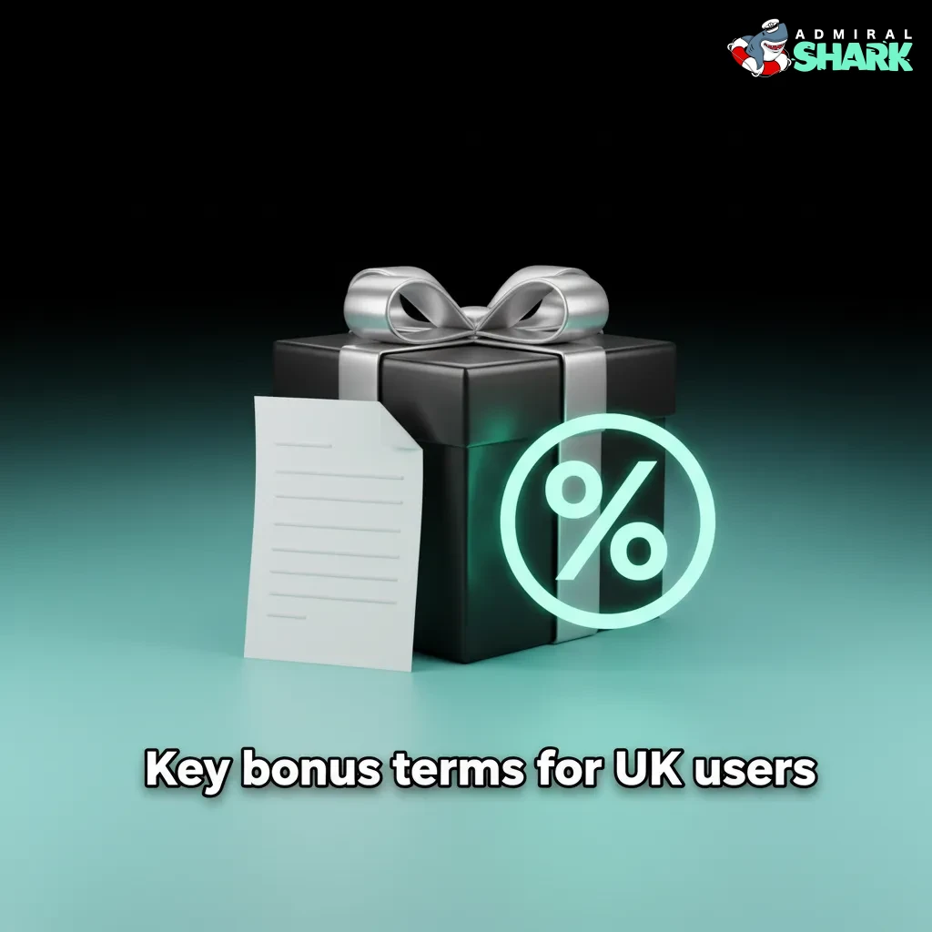 Infographic of key UK bonus terms: 18+ UK only, ID checks, no credit cards, opt-in, wagering, bet limits, time limits.