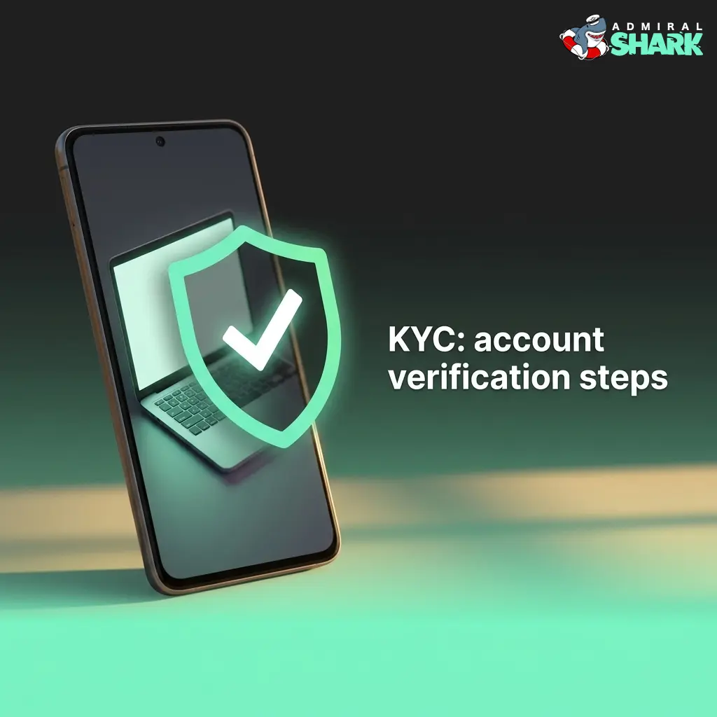Admiral Shark KYC account verification steps: ID, proof of address, payment method, selfie, and affordability checks