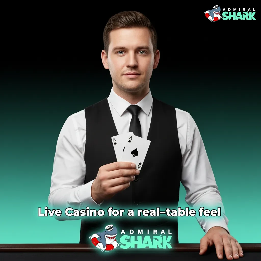 Live casino stream with real dealers, blackjack, roulette, baccarat, poker, and game show tables for a real-table feel.