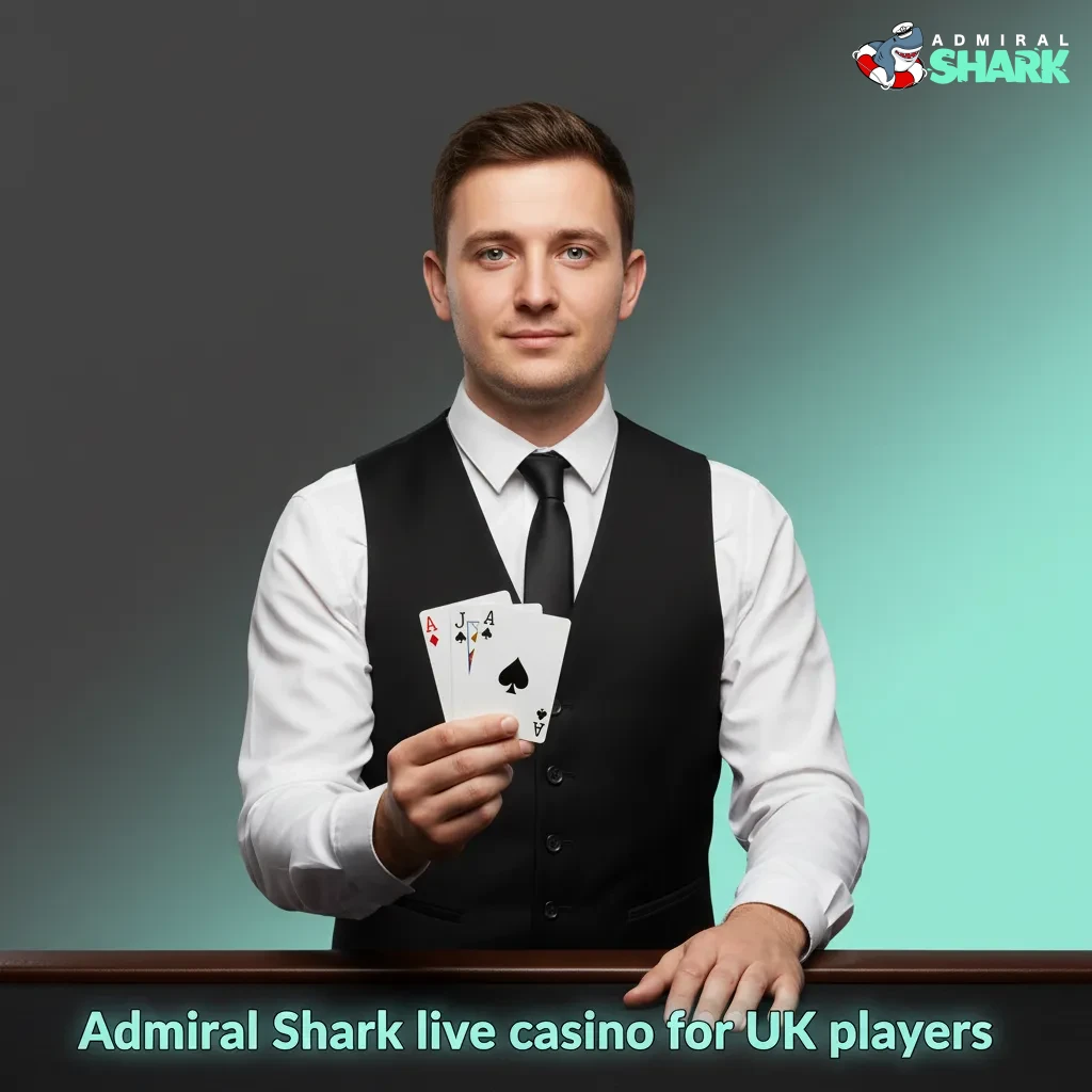 Admiral Shark UK live casino: real dealers streaming roulette, blackjack, plus shows like Lightning Roulette and Crazy Time.