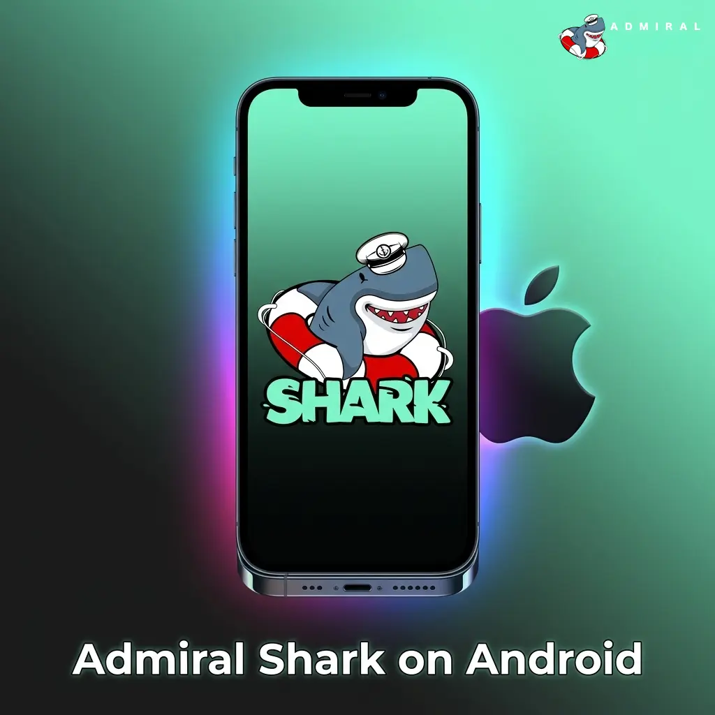Admiral Shark Android app download page showing betting and casino games available on mobile devices