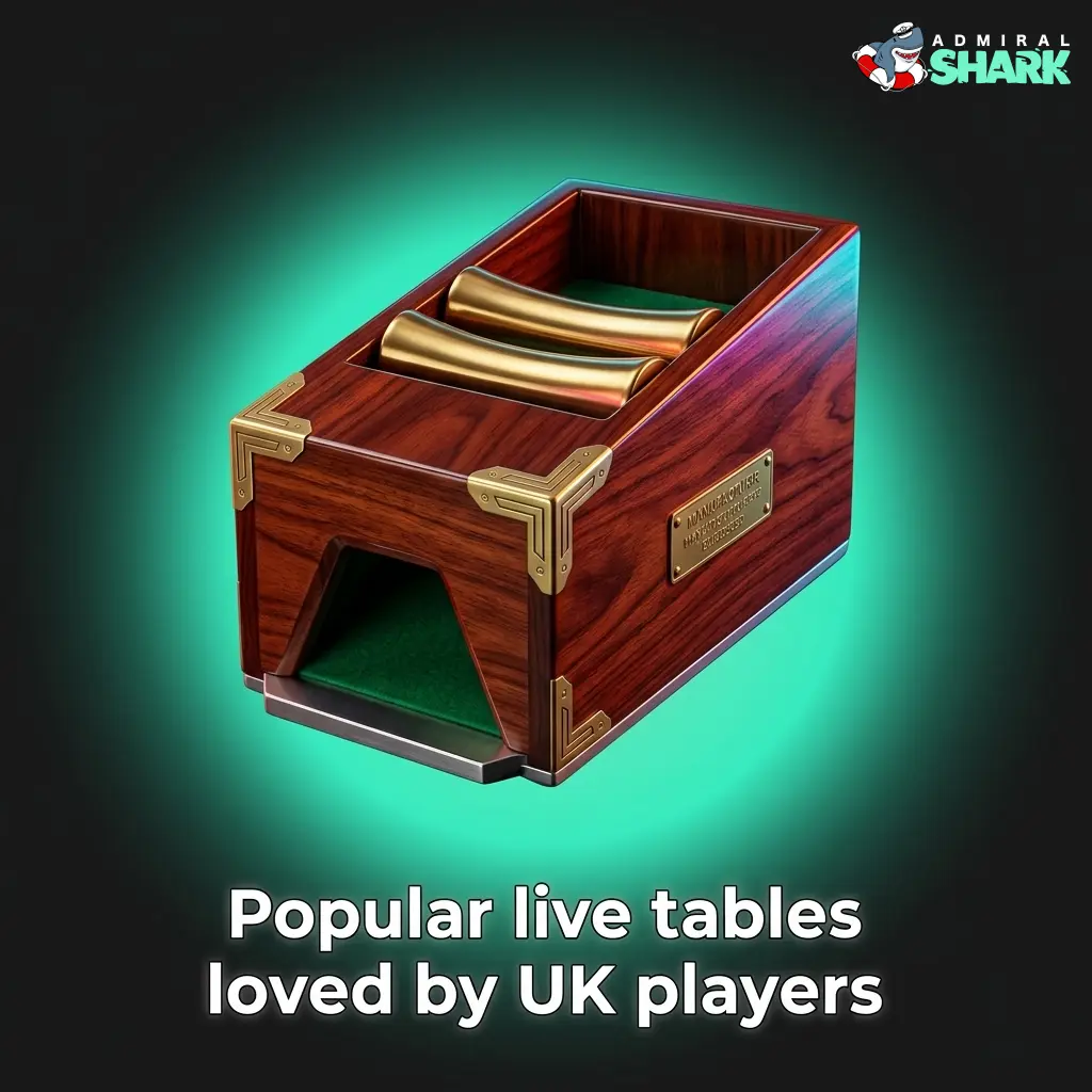 Popular live dealer tables including Lightning Roulette, Crazy Time, and Infinite Blackjack available to UK players at Admiral Shark