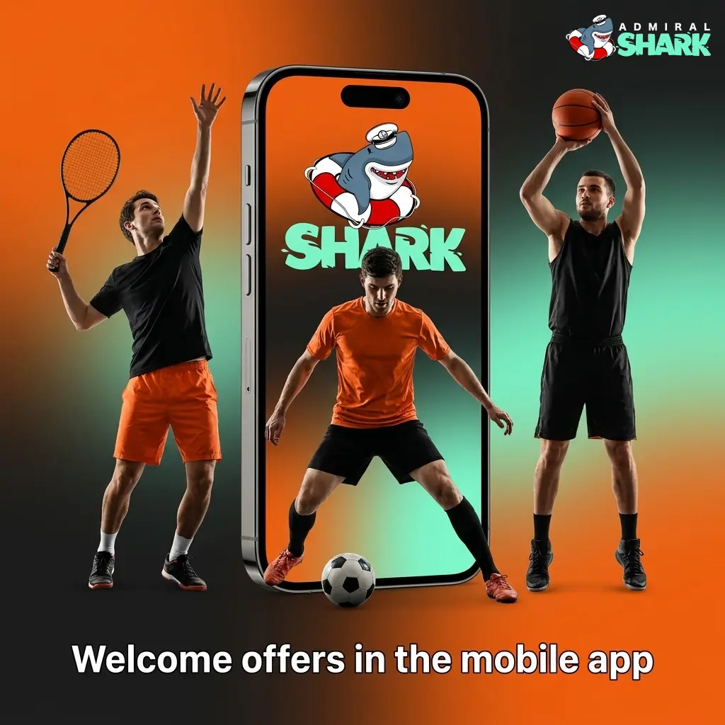 Admiral Shark app welcome offers: Sports bonus up to 475% or Casino bonus up to 375% with free spins for new users