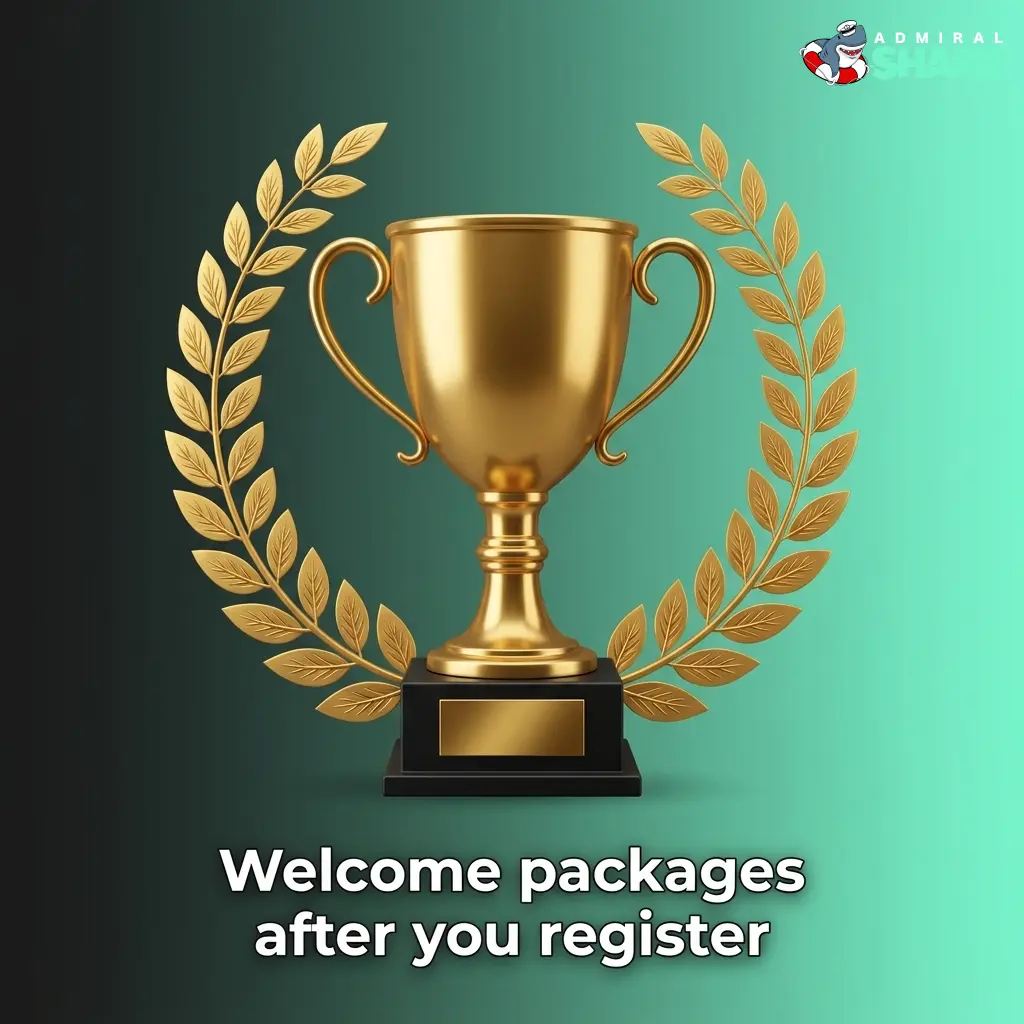 Admiral Shark welcome packages showing casino up to 375% and sports or esports up to 475% on first deposits
