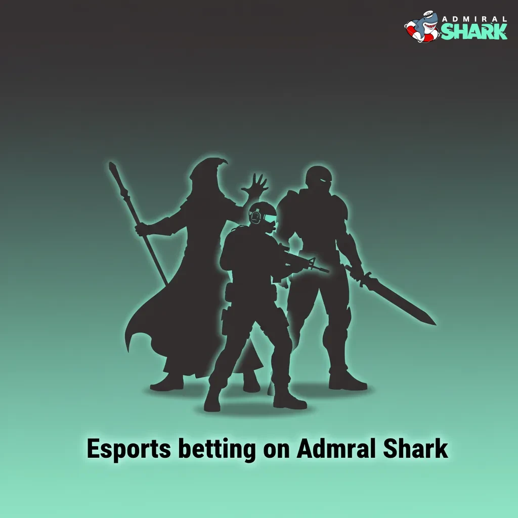 Admiral Shark esports betting interface showing Dota 2, CS2, LoL, SC2 markets with live odds and props