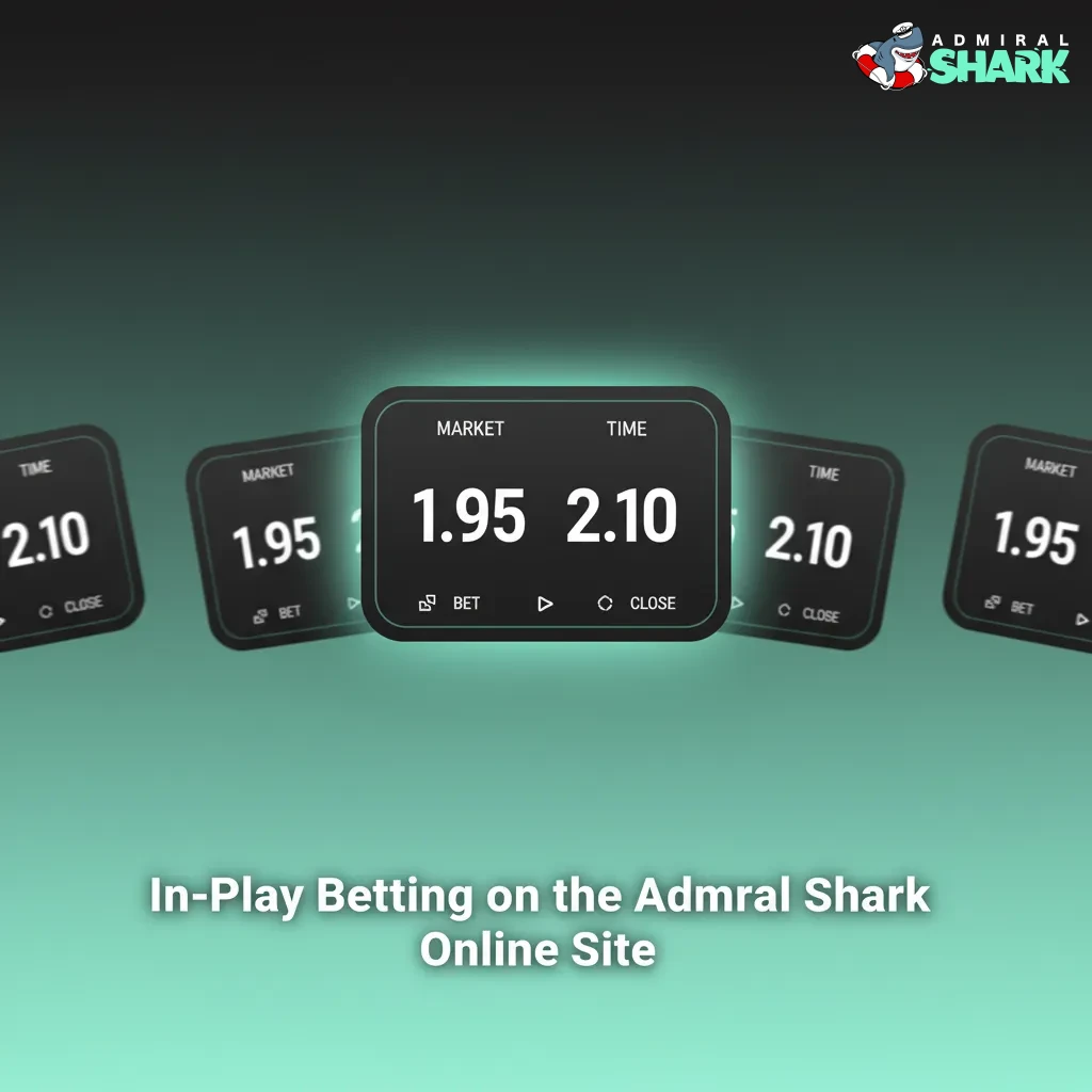 Admiral Shark in-play betting page with live odds, match tracker graphics, and evolving markets across sports