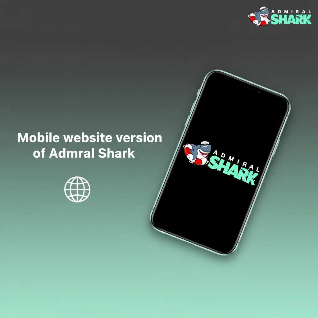Admiral Shark mobile site on a phone with Sports, Live, Esports, Casino tabs, bet slip, stake presets, and cash-out buttons.