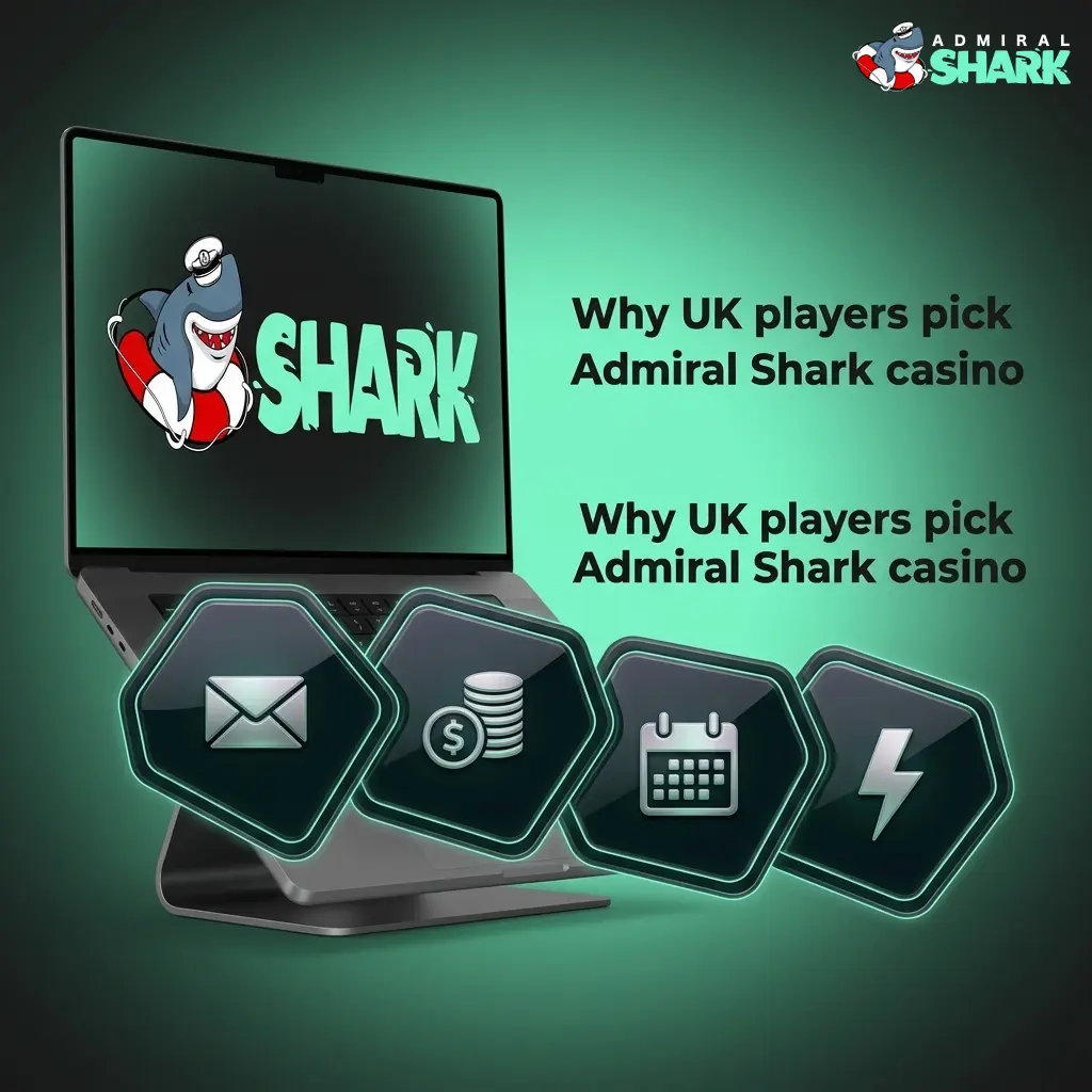 Admiral Shark casino lobby showing GBP payment options, top game providers, and mobile-friendly design for UK players