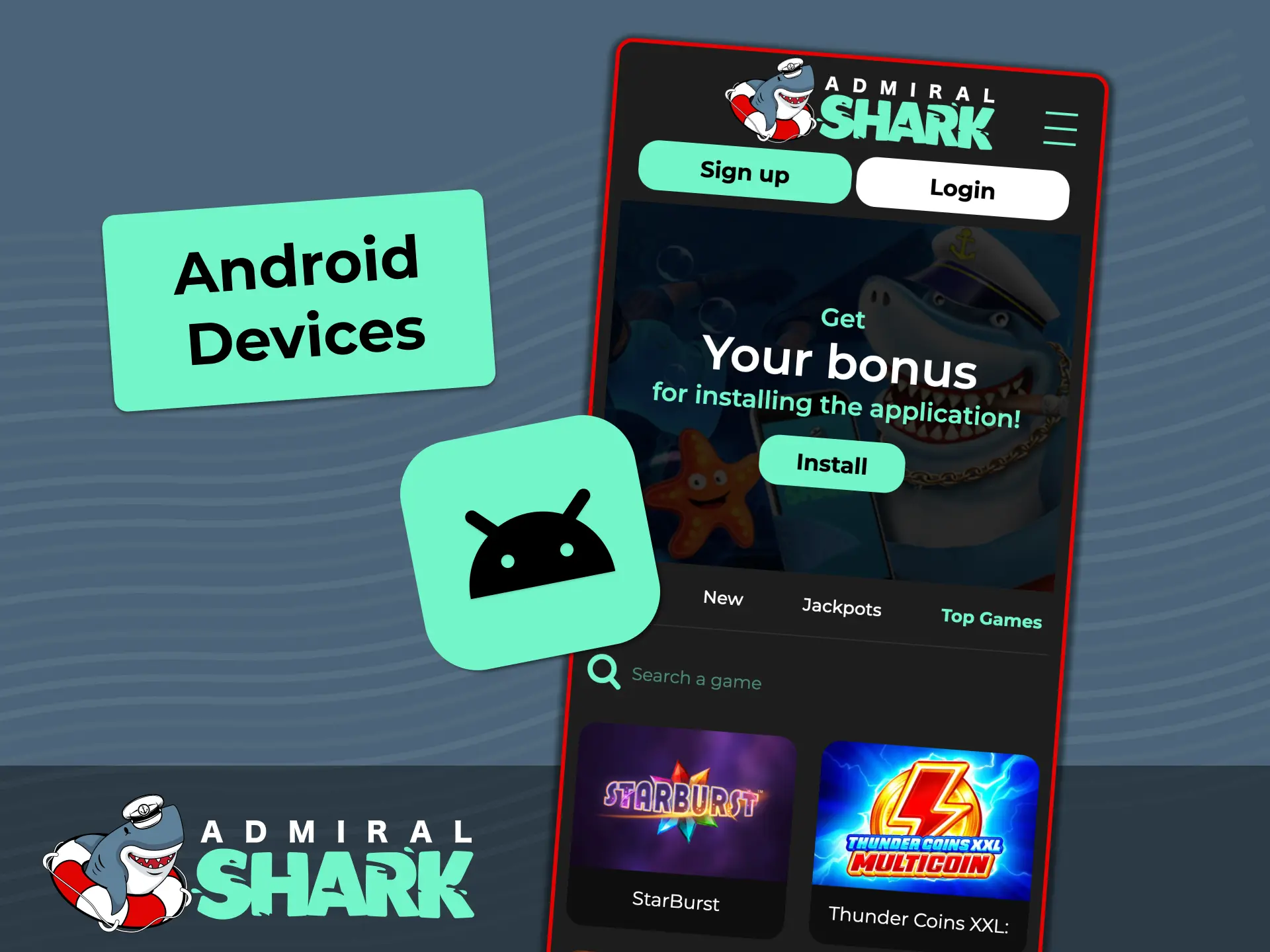 Enjoy full mobile performance across top Android smartphone brands at Admiral Shark.