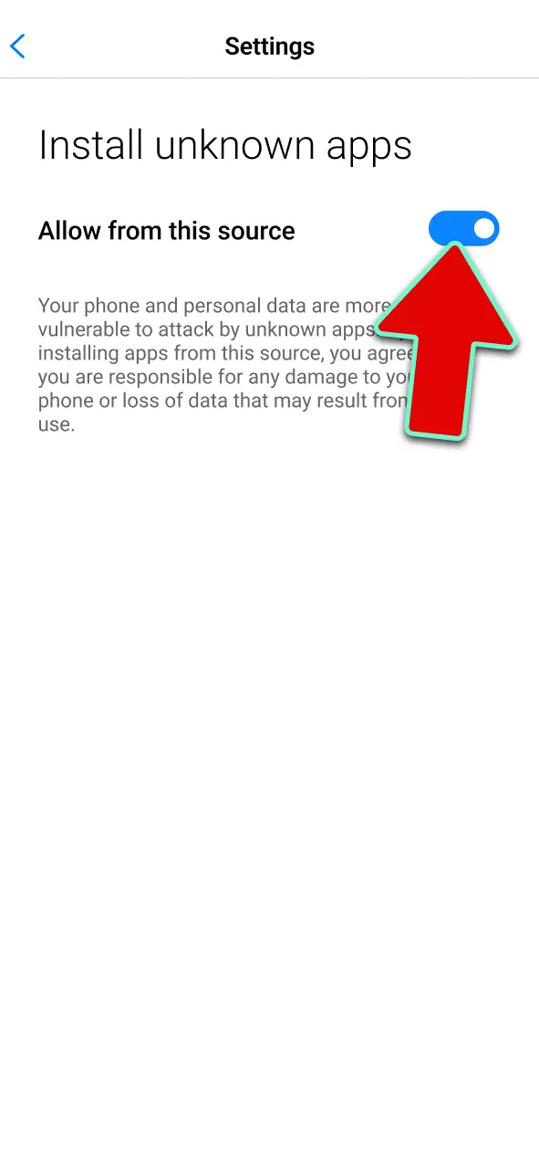 Allow installation from unknown sources in Android Settings to install the Admiral Shark APK.