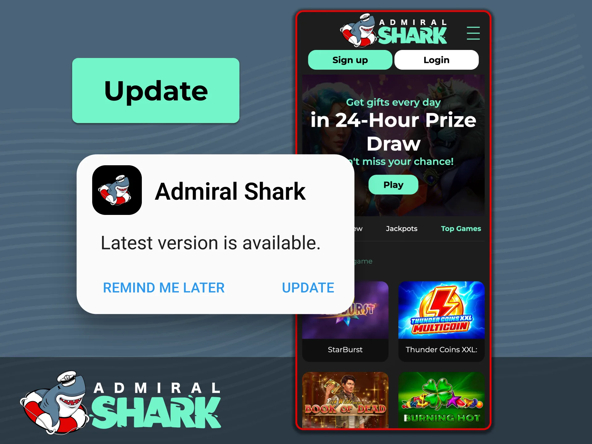 Keep your Admiral Shark app current to access essential security updates and bug fixes.