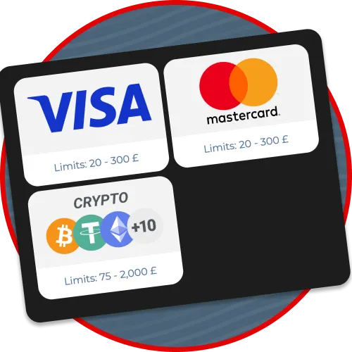 Manage your Admiral Shark account balance in GBP using UK cards like Visa and Mastercard.