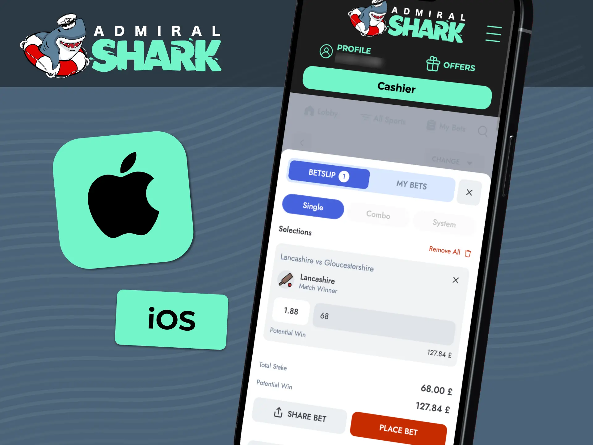 Access Admiral Shark sports betting and casino features seamlessly on iPhone and iPad.