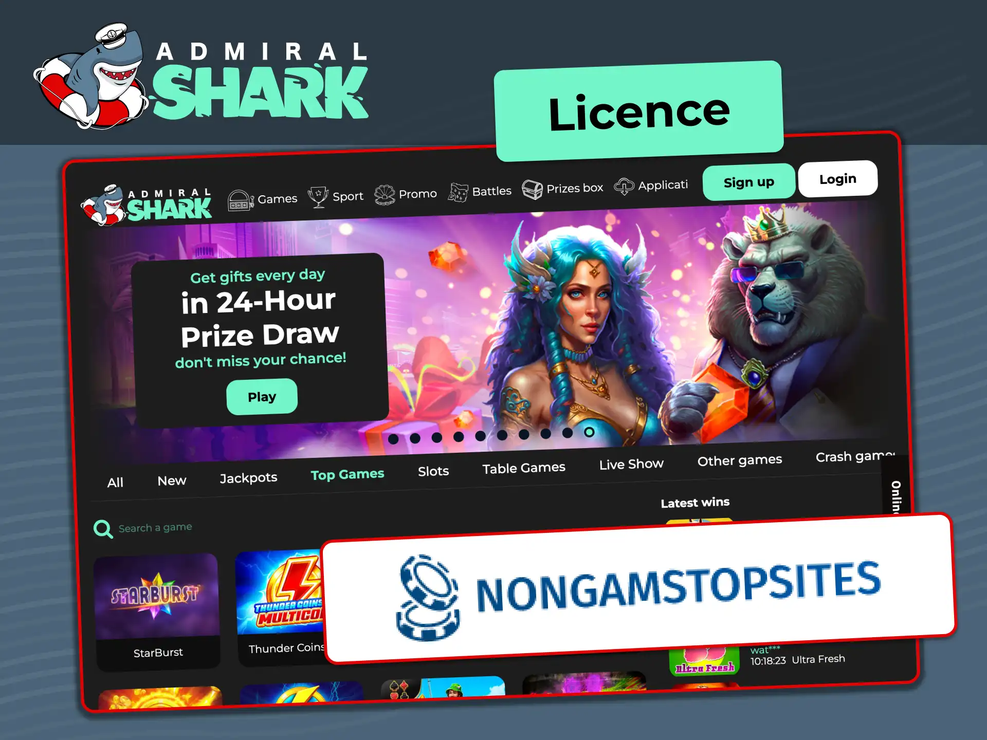 Check Admiral Shark gambling licence credentials and regulatory compliance status for Great Britain players.