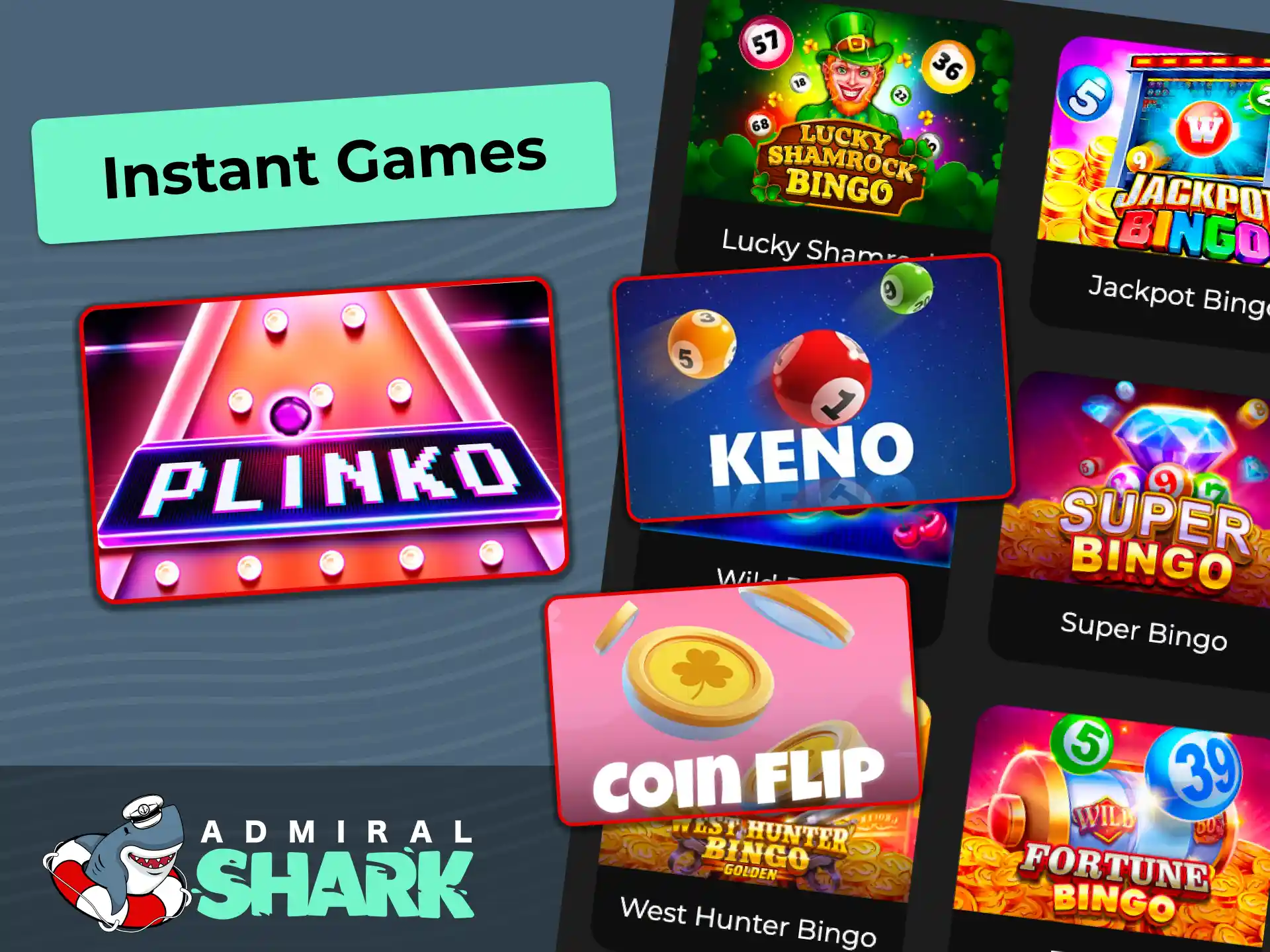 Play instant games at Admiral Shark for rapid results, simple mechanics, and fast payouts.