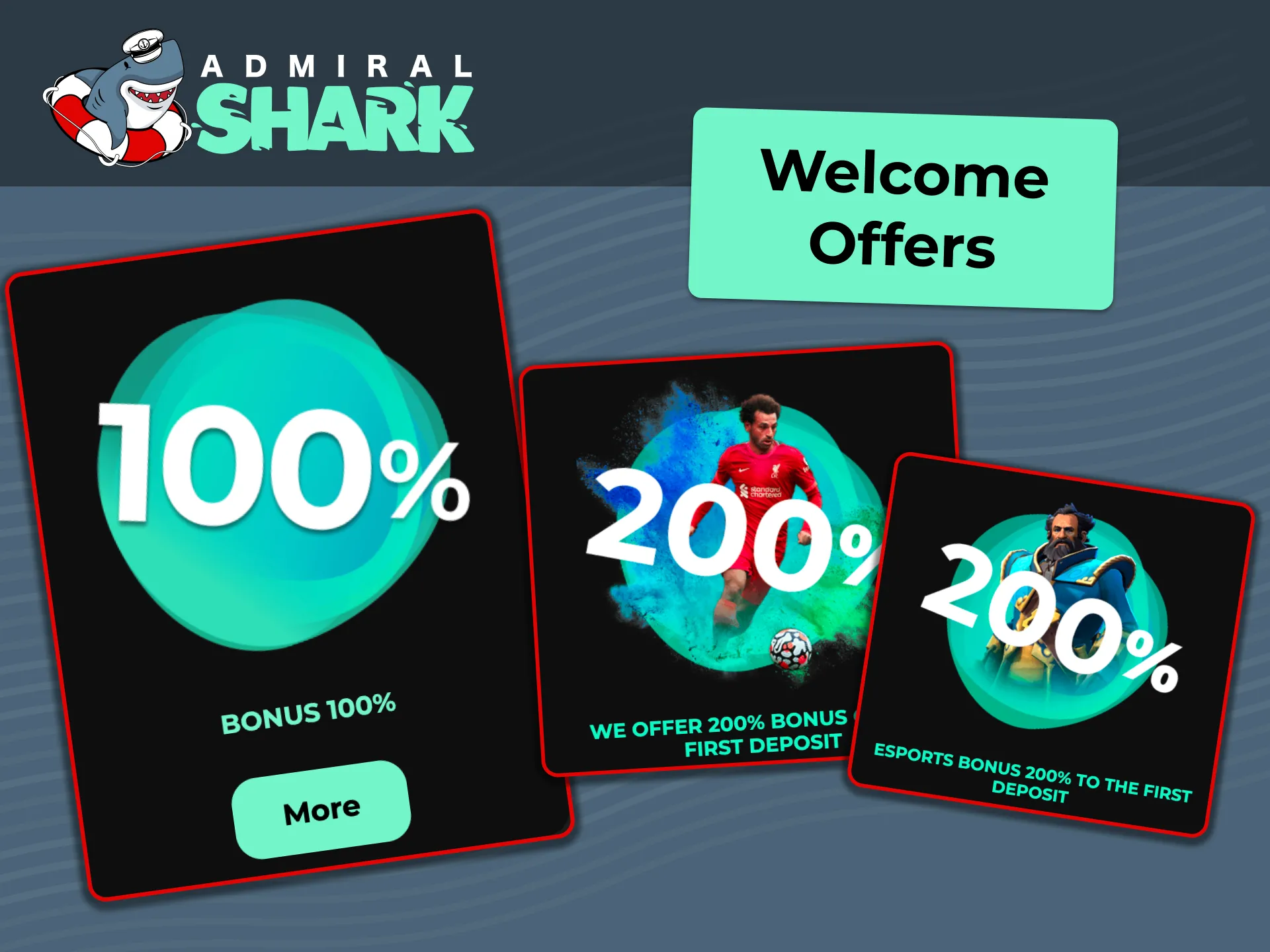 Claim new player welcome offers for UK users on Admiral Shark upon making your first deposit.