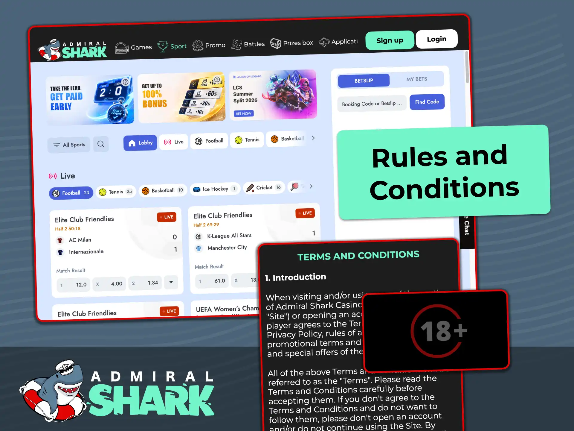 Review Admiral Shark rules, UK standards, and terms before playing.