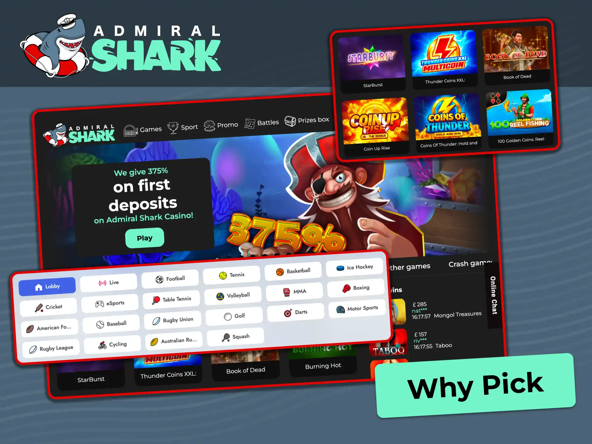 Choose Admiral Shark for sharp odds and fast payouts today.
