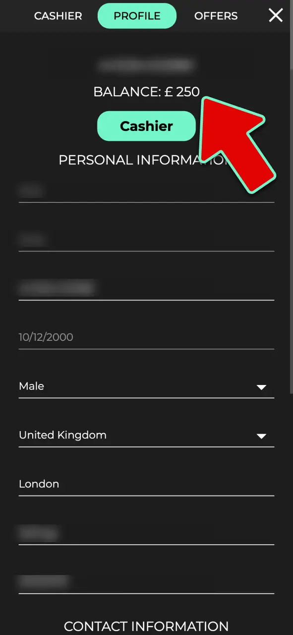 Check your balance after instant card deposits or crypto confirmations at Admiral Shark.