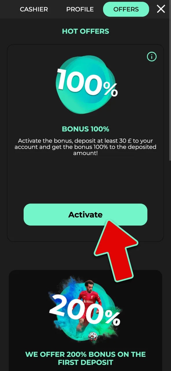 Opt in to the Admiral Shark welcome bonus before making your first deposit.