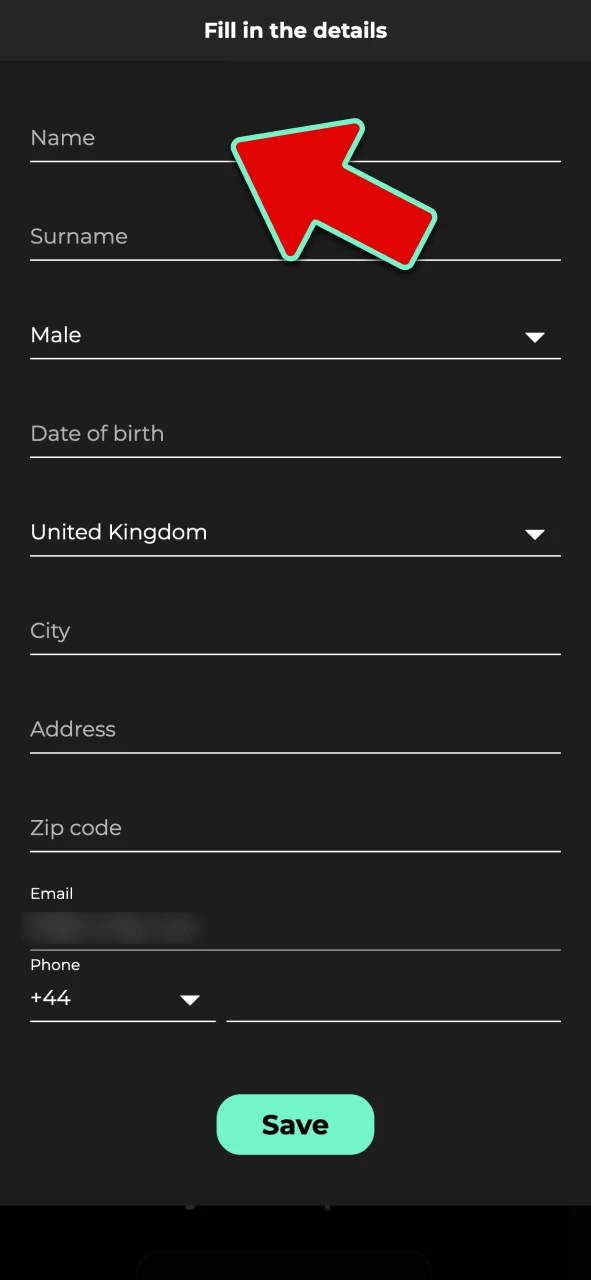 Enter accurate personal information during Admiral Shark account creation.