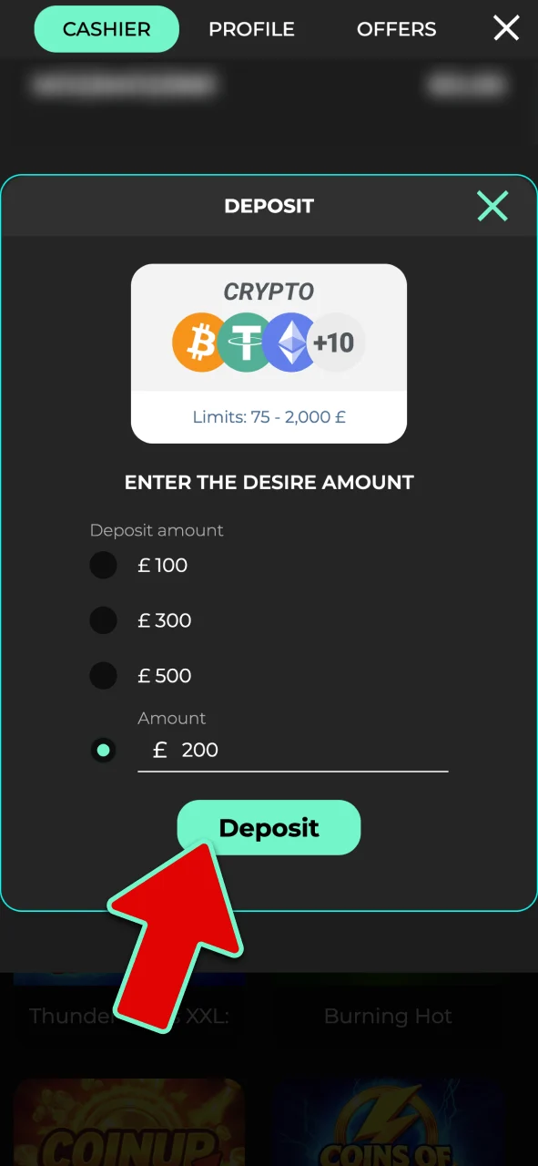 Set deposit limits and make your first deposit at Admiral Shark.