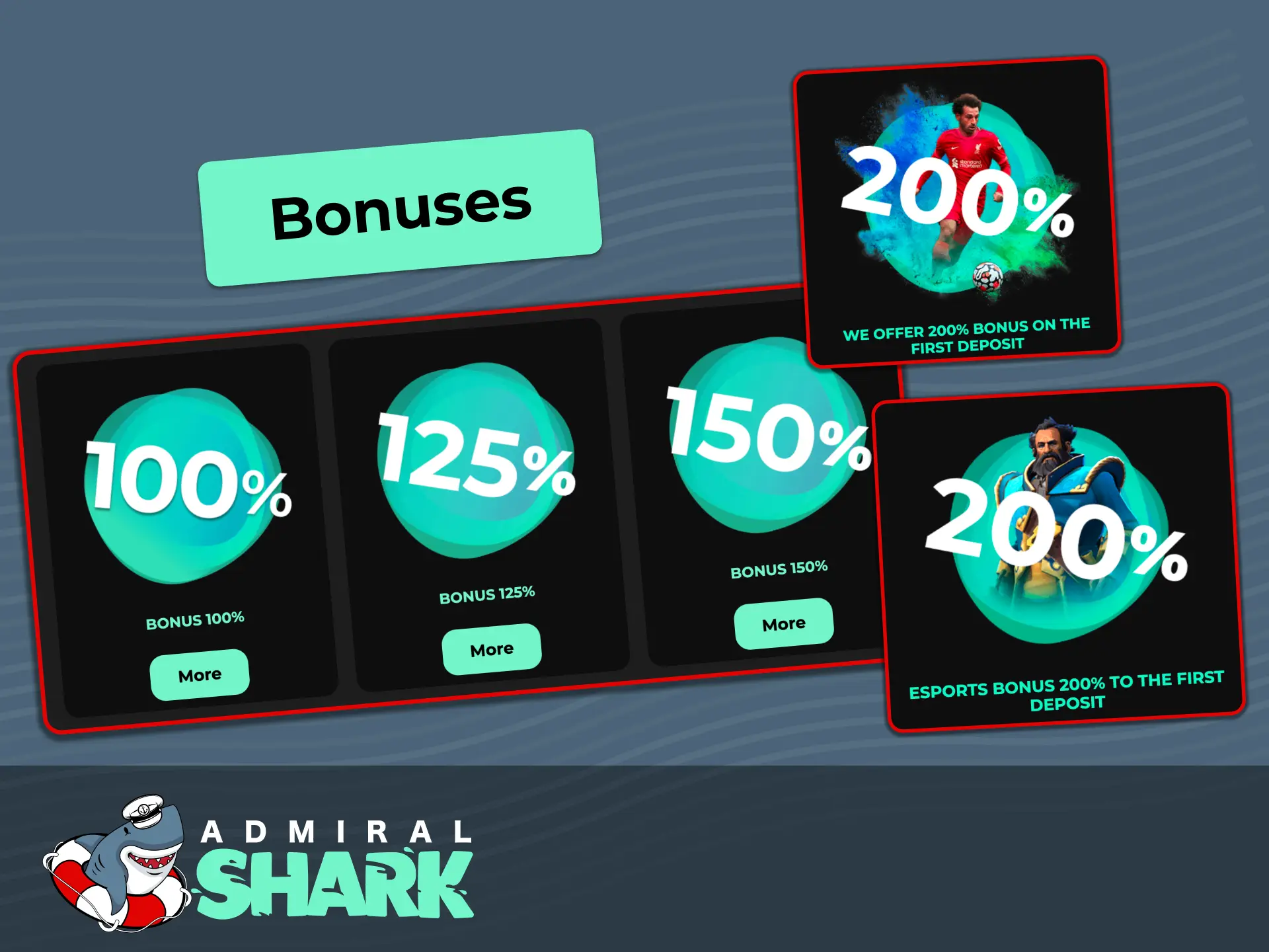 Claim exclusive slot welcome bonuses and promotions at Admiral Shark UK.
